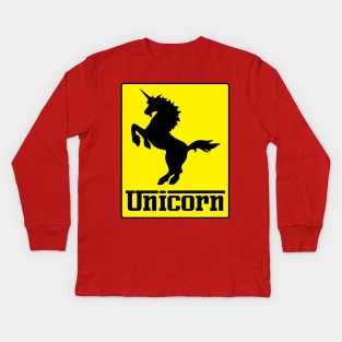 Prancing Unicorn Logo Kids Long Sleeve T-Shirt